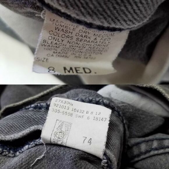 VINTAGE 60s Lee Riders Black Ultra High Rise Jeans - Picture 9 of 9